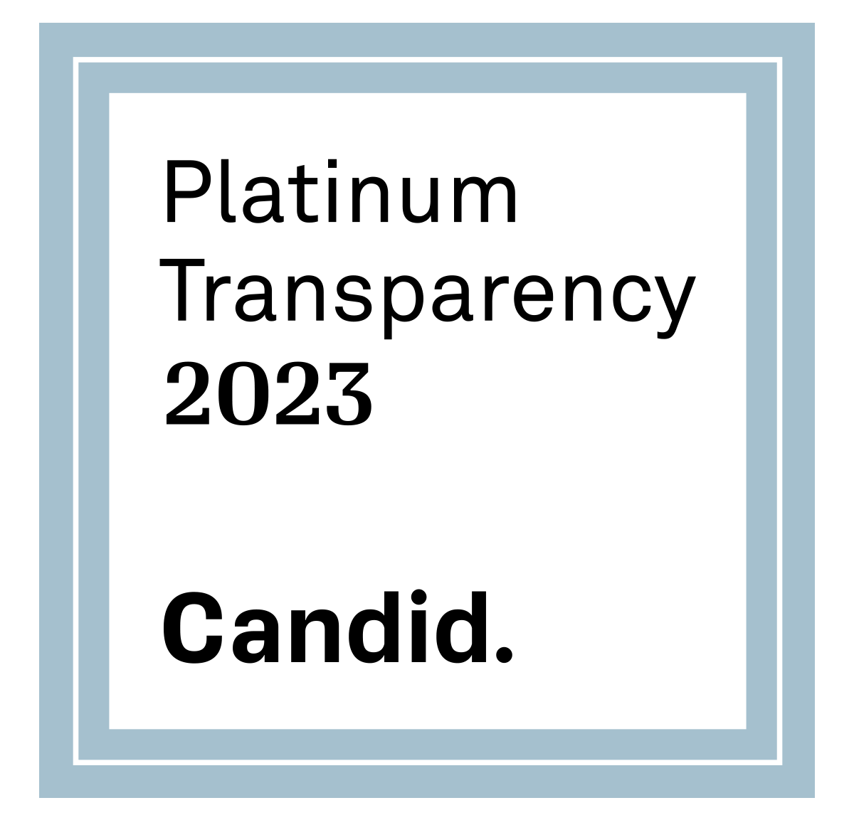 Candid Guidestar Platinum Seal of Transparency 2023