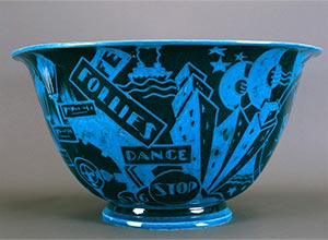 Egyptian Blue Jazz Bowl with Flared Rim