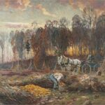 Husking Corn at Dusk